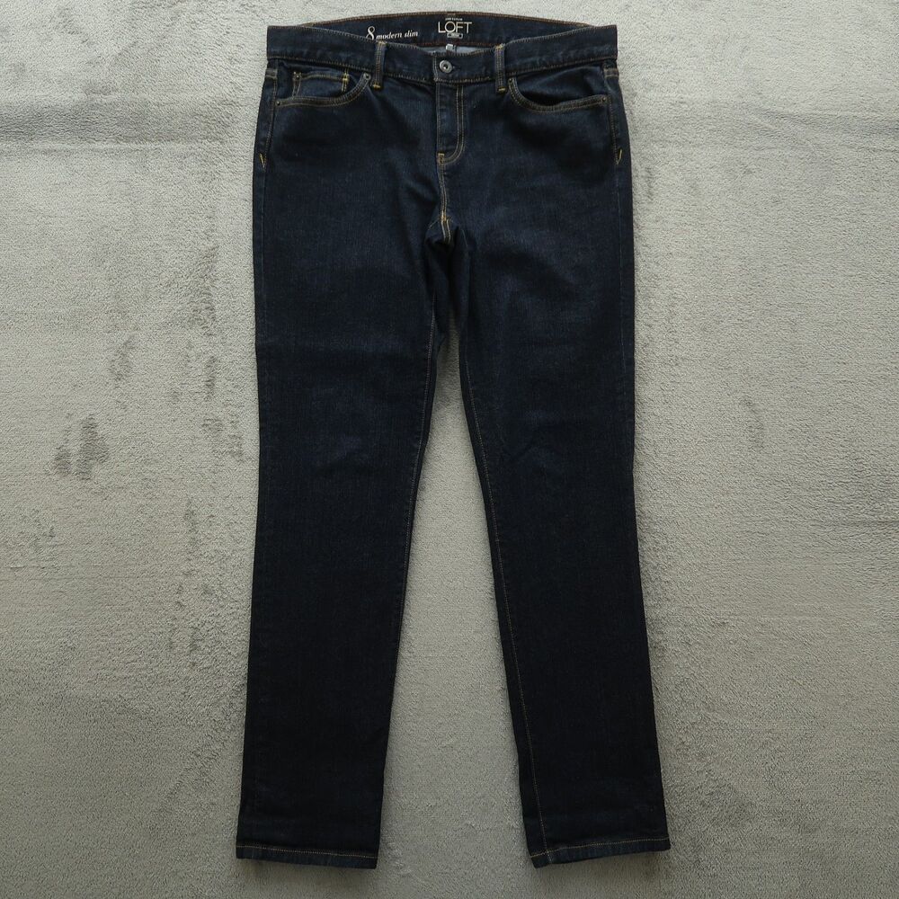 Loft Jeans Women's Size 8/29 Blue Low-Rise Modern Slim Straight Denim 31" Inseam